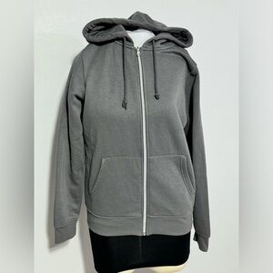 Primark Women's Gray Hoodie Full Zip hood Zipper pockets Size S Small